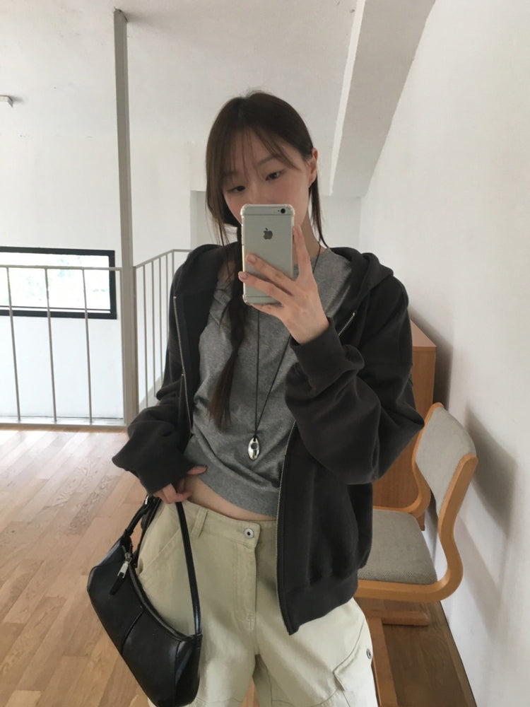 美色做舊字母連帽外套