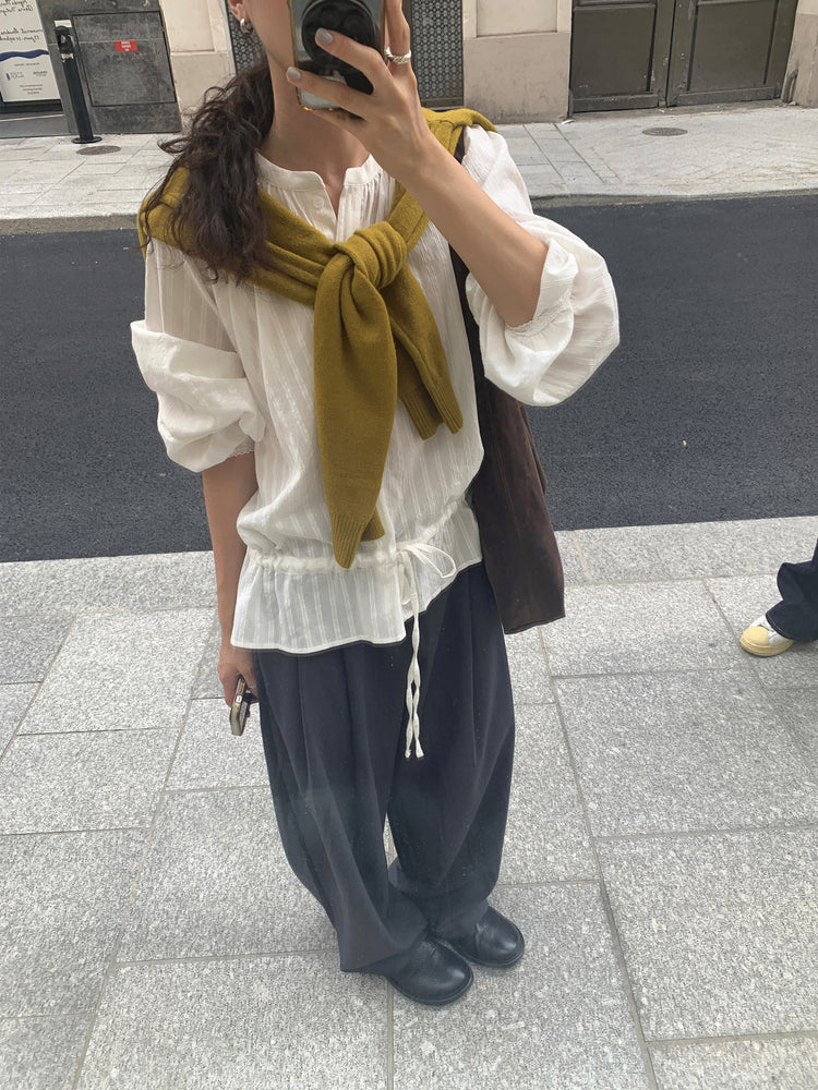 高質雙壓褶口袋細節直褲