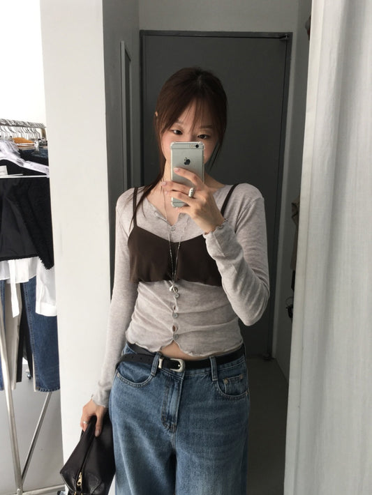 泡泡抓皺細節背心