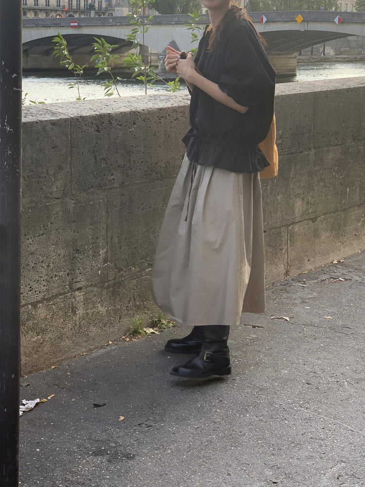 傘狀鬆緊腰百褶裙