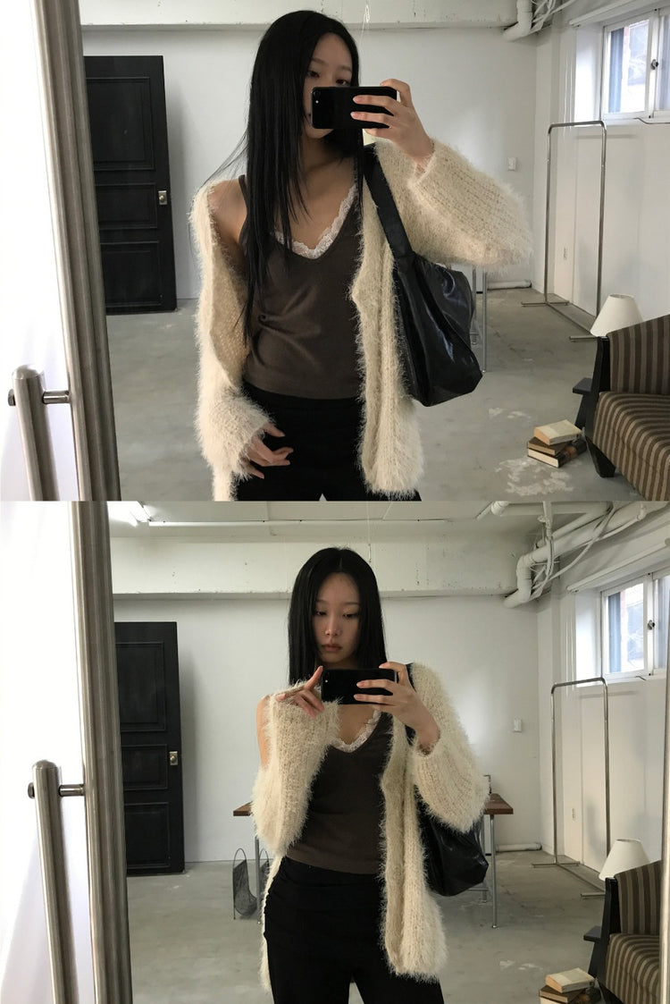 撞色蕾絲邊細節修身背心