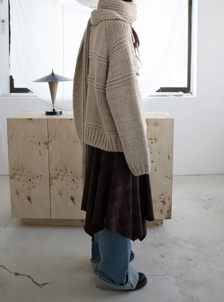 格紋不規則下擺半裙