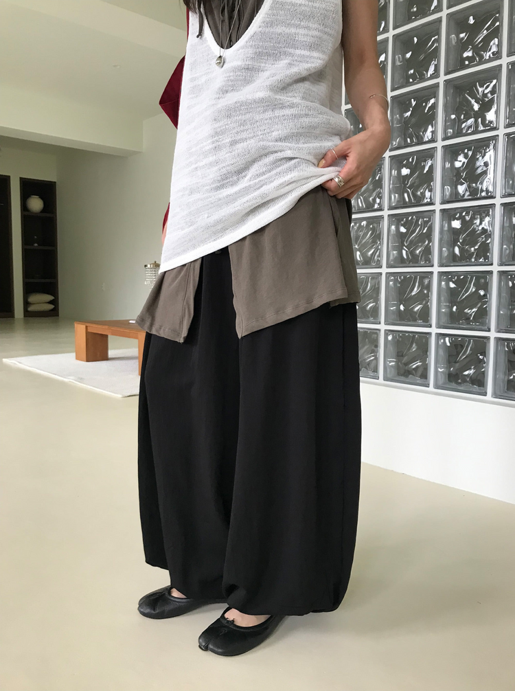 氣球輕薄垂感休閒褲