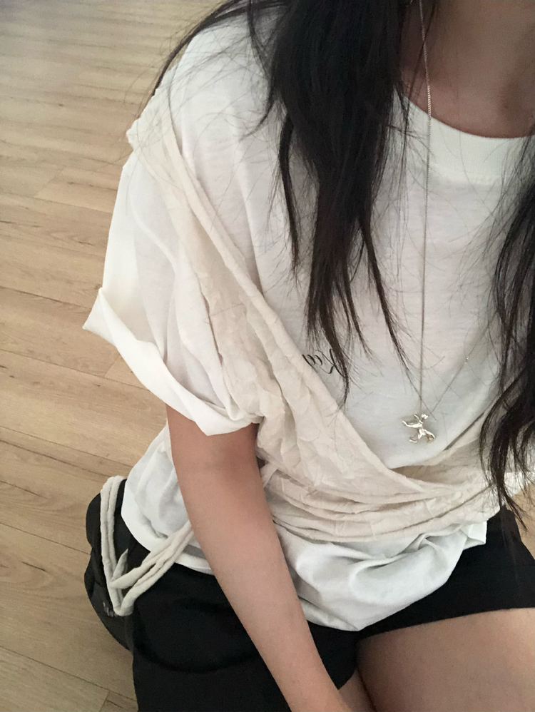蛋糕圖案印花寬鬆t