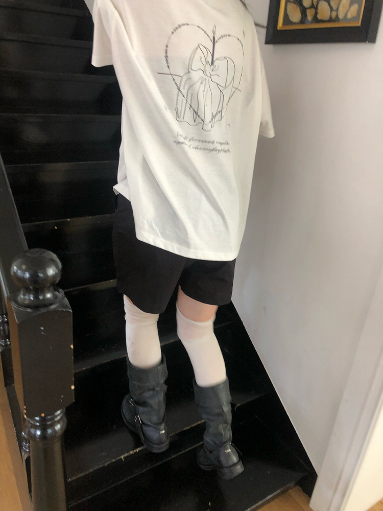 蛋糕圖案印花寬鬆t