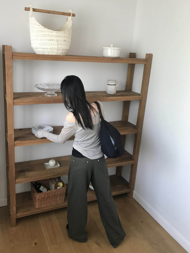 美色極簡低腰修身直褲