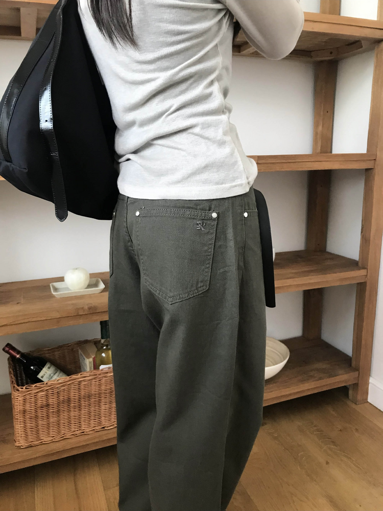 美色極簡低腰修身直褲