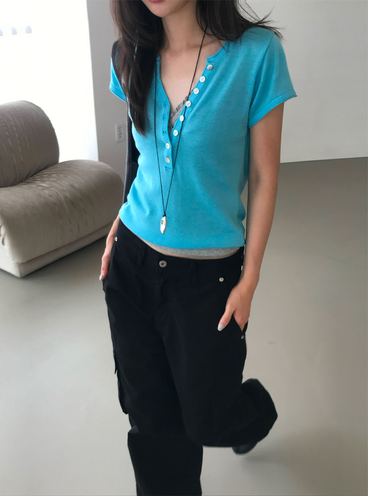Unisex簡約口袋工裝褲