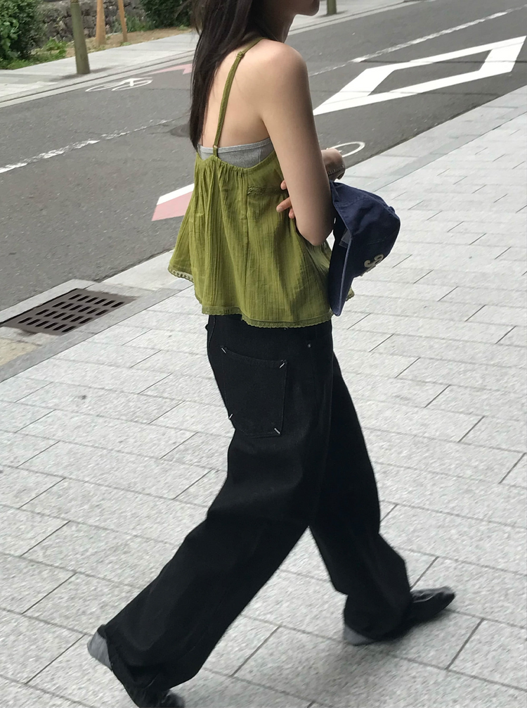 口袋明線細節牛仔褲