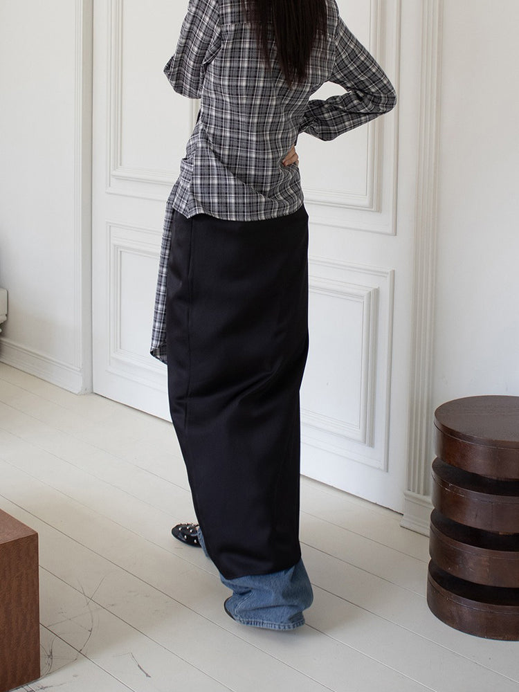 美色霧光澤感及踝裙