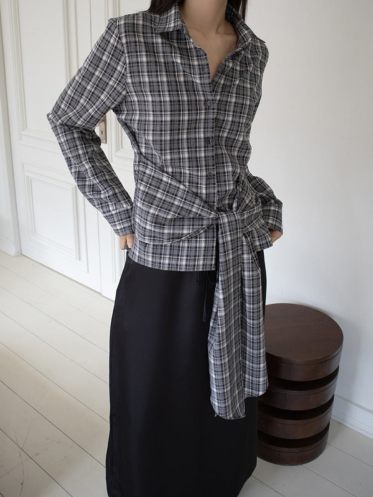 美色霧光澤感及踝裙