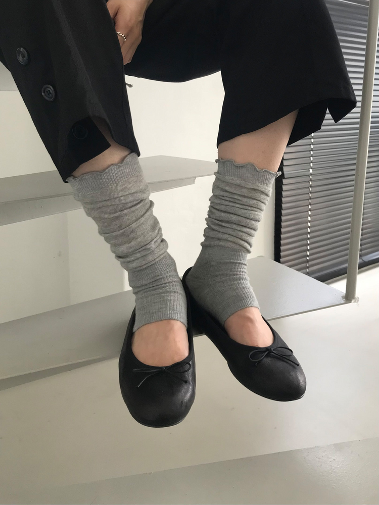 捲邊露趾中長襪