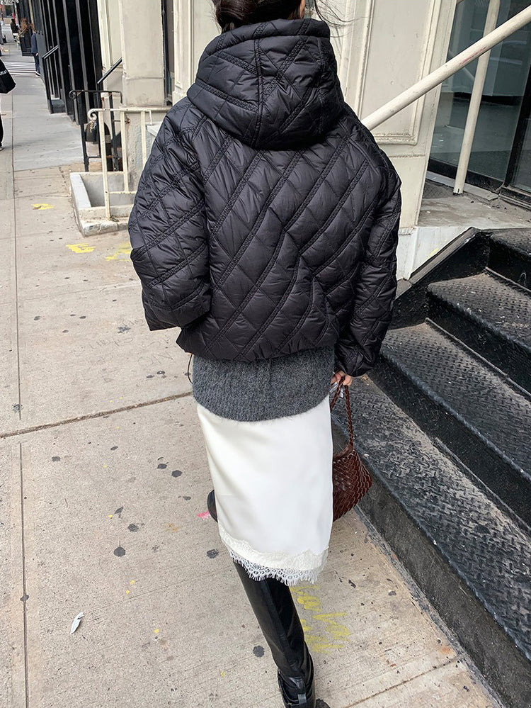 光澤感蕾絲邊不對稱細節半裙