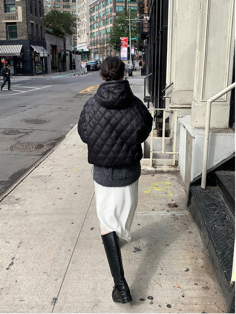 光澤感蕾絲邊不對稱細節半裙