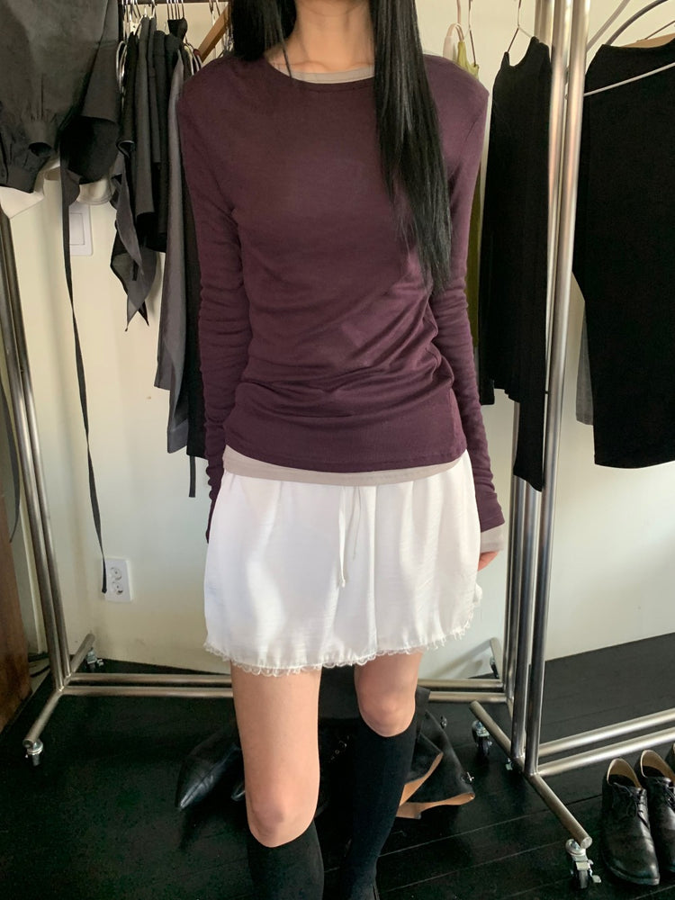 微透美色後開叉上衣