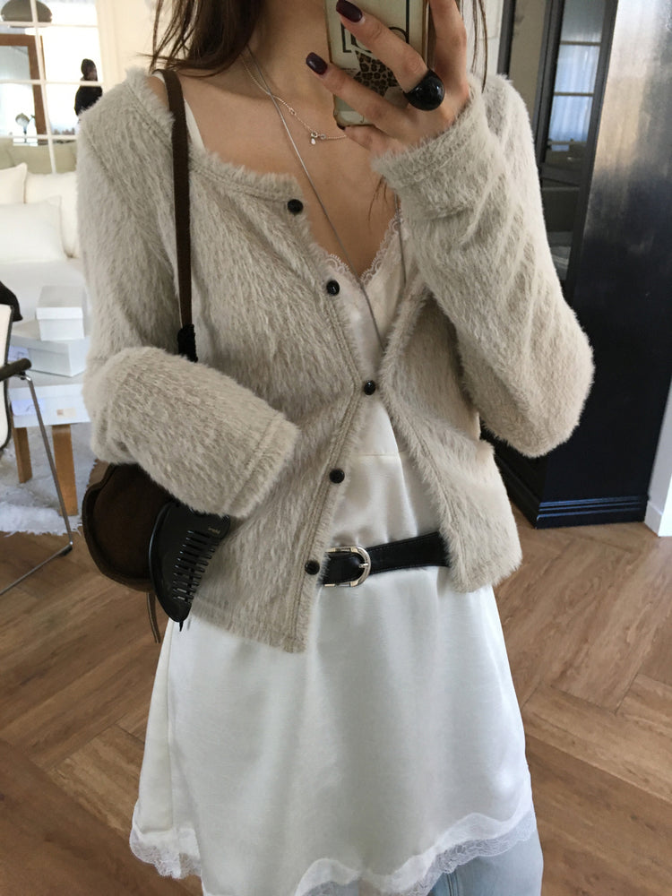 霧光蕾絲邊連身裙