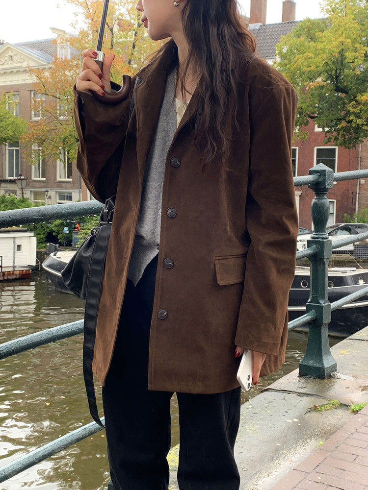 皮質/麂皮質感綁帶西外