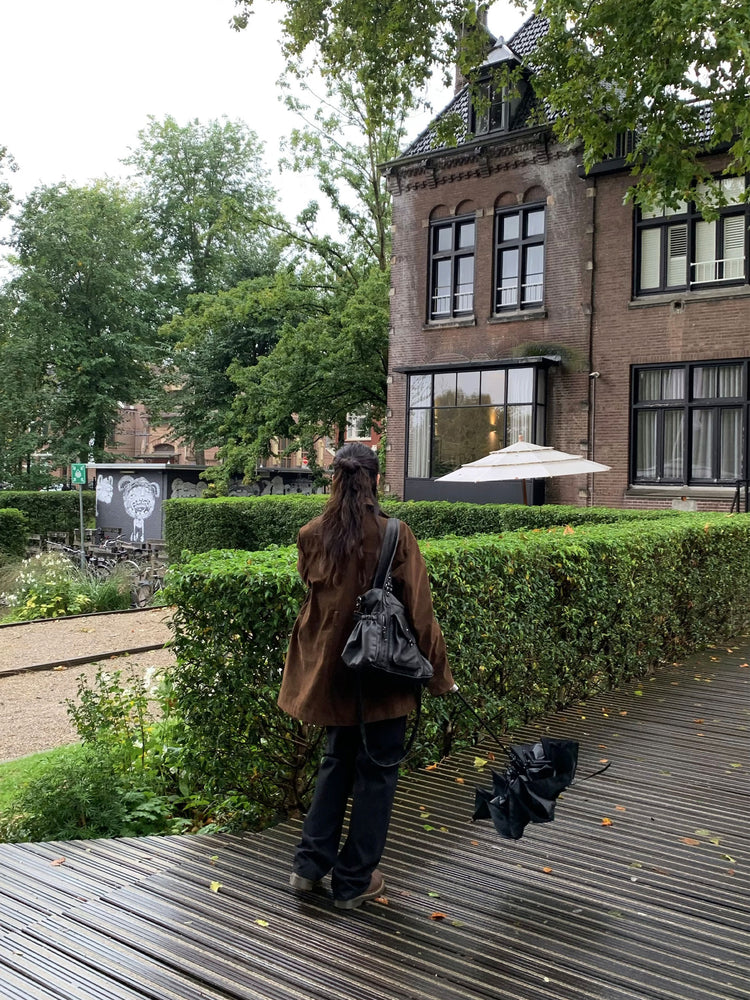 皮質/麂皮質感綁帶西外