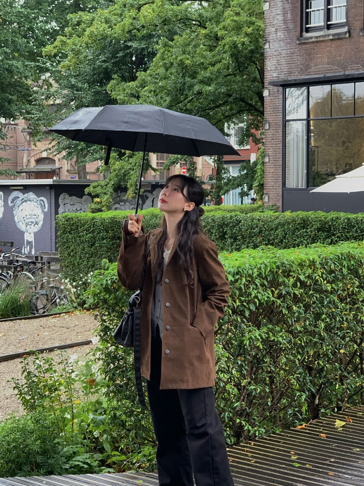 皮質/麂皮質感綁帶西外