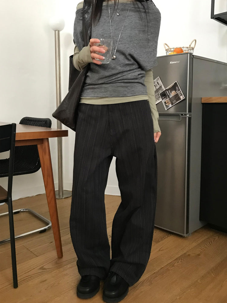 美色船領修身上衣