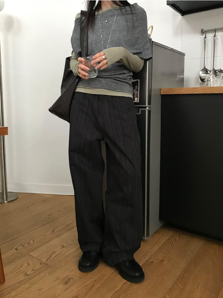 美色船領修身上衣