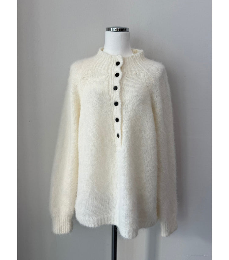 微立領美肩細節毛衣