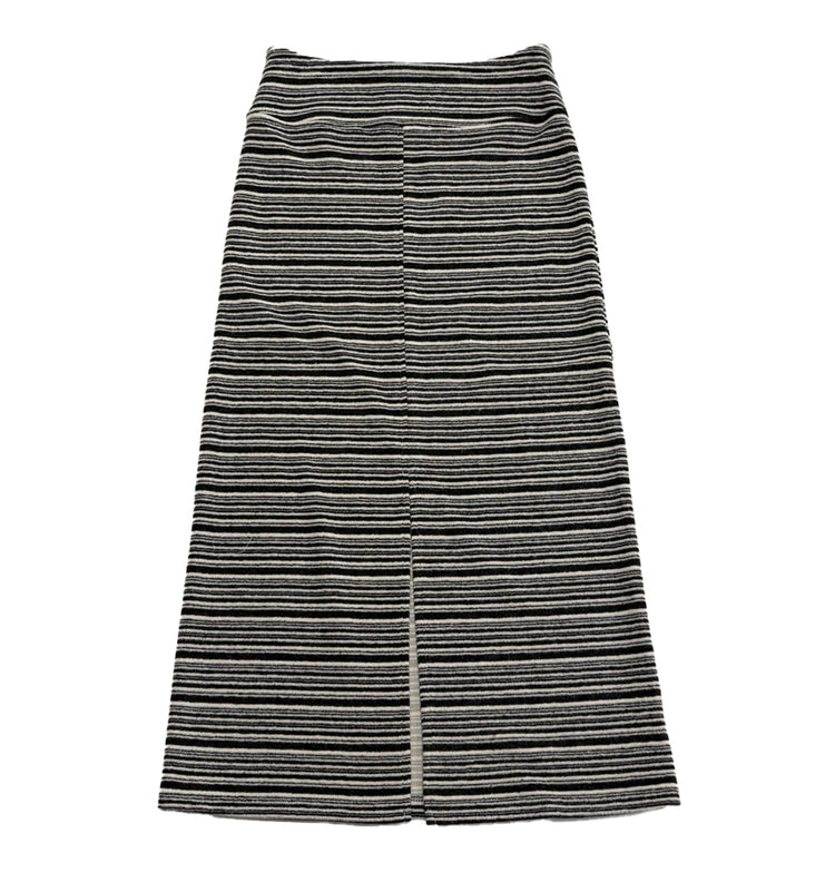 撞色條紋抽繩直裙