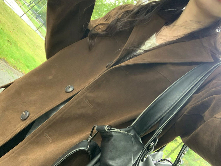 皮質/麂皮質感綁帶西外