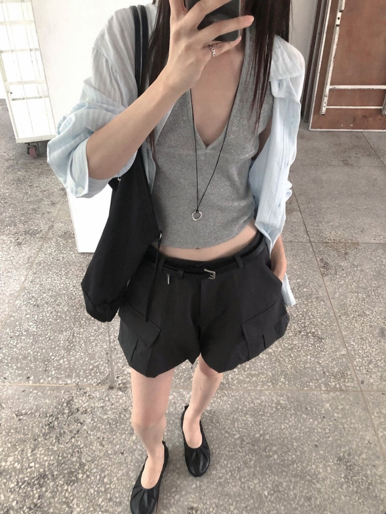 工裝花苞設計感短褲