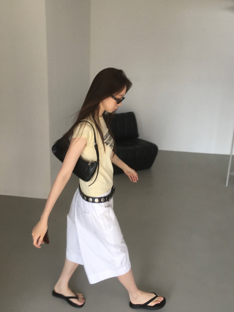 美色字母印花修身上衣