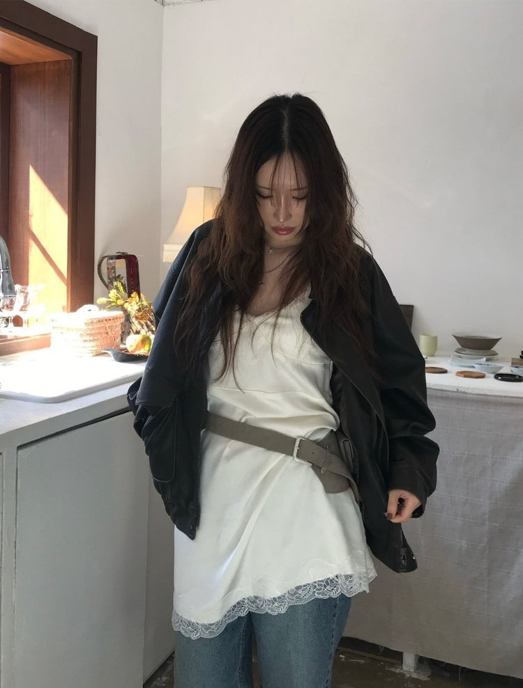 高質紋理蕾絲邊細節連身裙