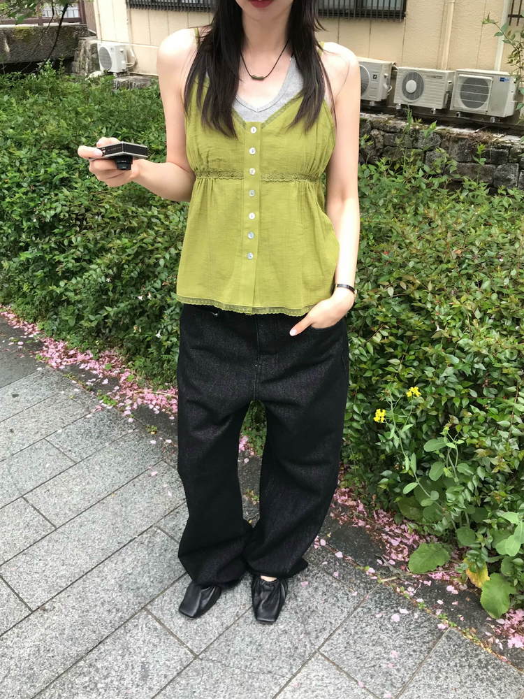 口袋明線細節牛仔褲
