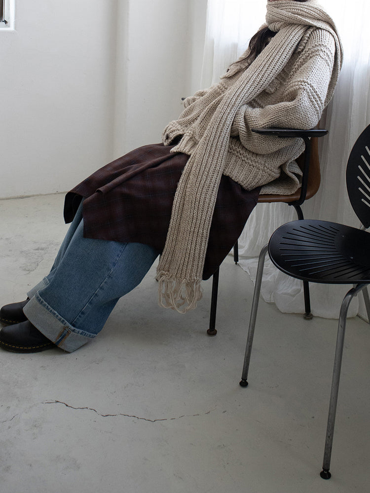 復古美色率性牛仔闊褲