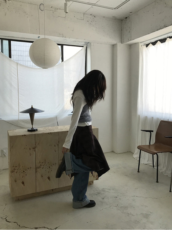 格紋不規則下擺半裙