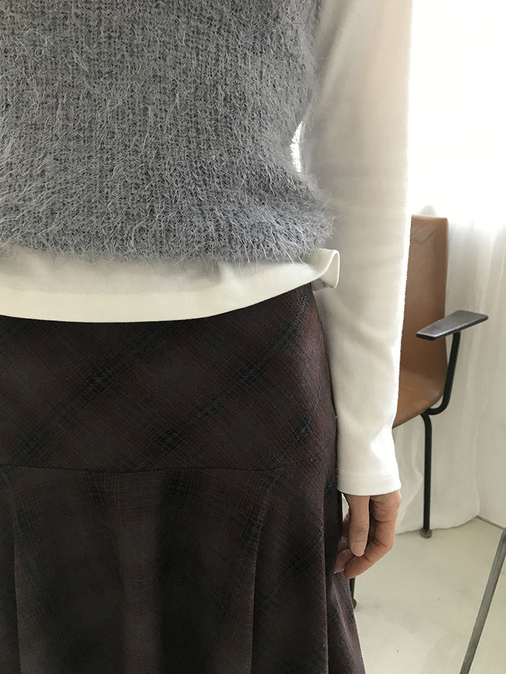 格紋不規則下擺半裙