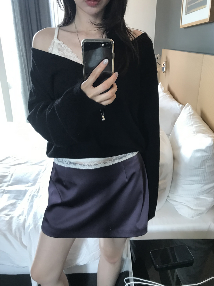 蕾絲邊V領背心
