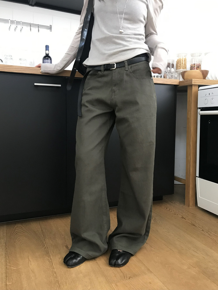 美色極簡低腰修身直褲