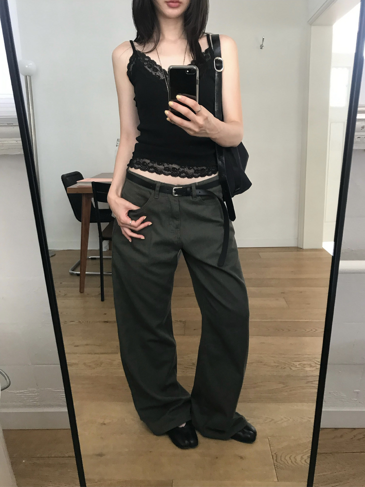 美色極簡低腰修身直褲