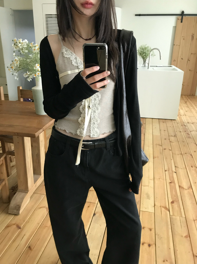 微透顯瘦排鈕針織外套
