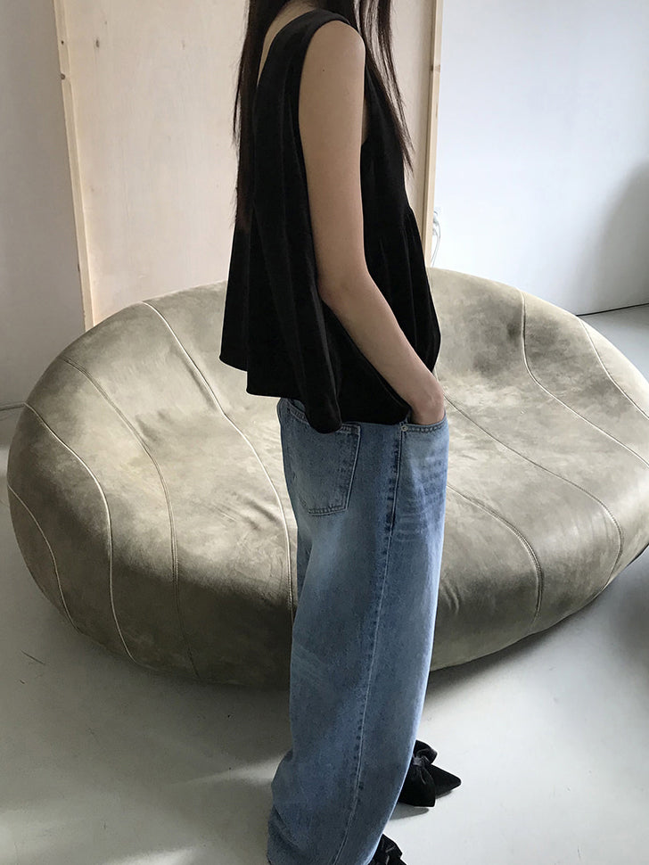 經典蝴蝶結絲絨質感尖頭鞋