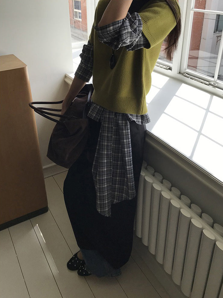 美色霧光澤感及踝裙