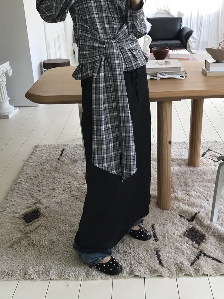 美色霧光澤感及踝裙