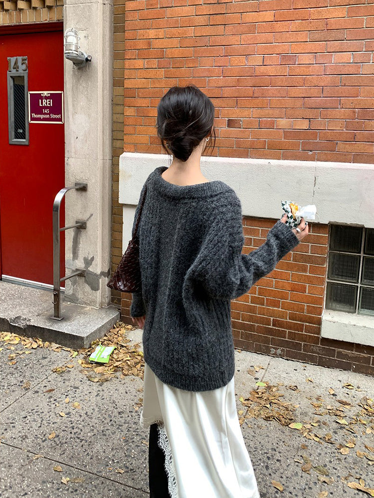 光澤感蕾絲邊不對稱細節半裙