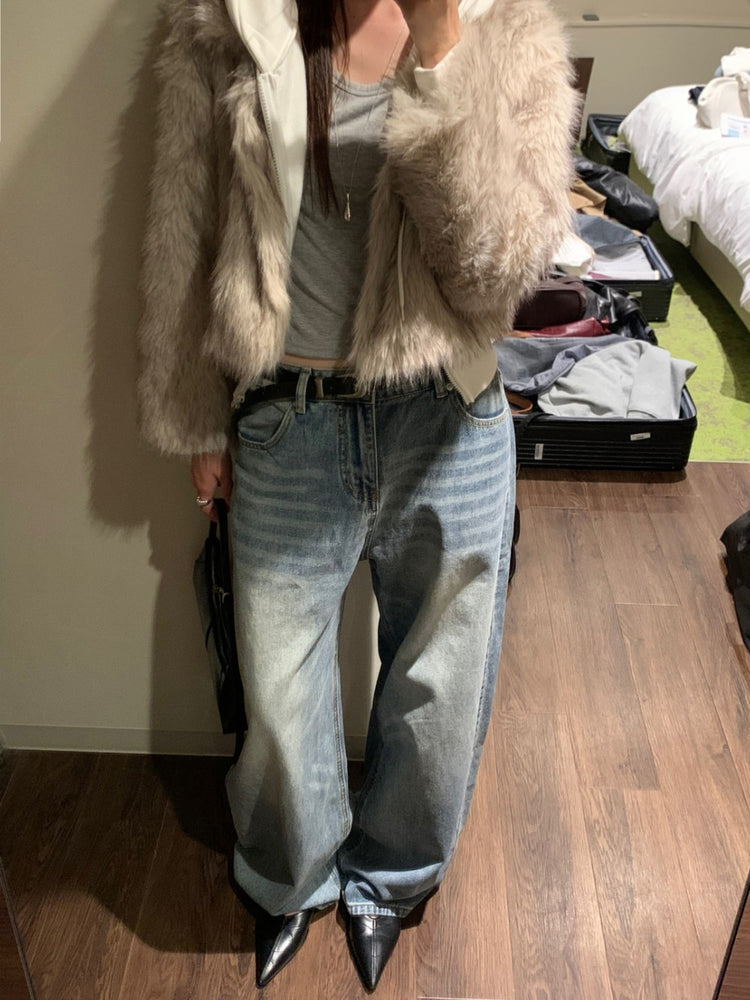 美式隨性感細節牛仔褲