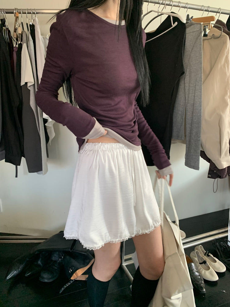 微透美色後開叉上衣