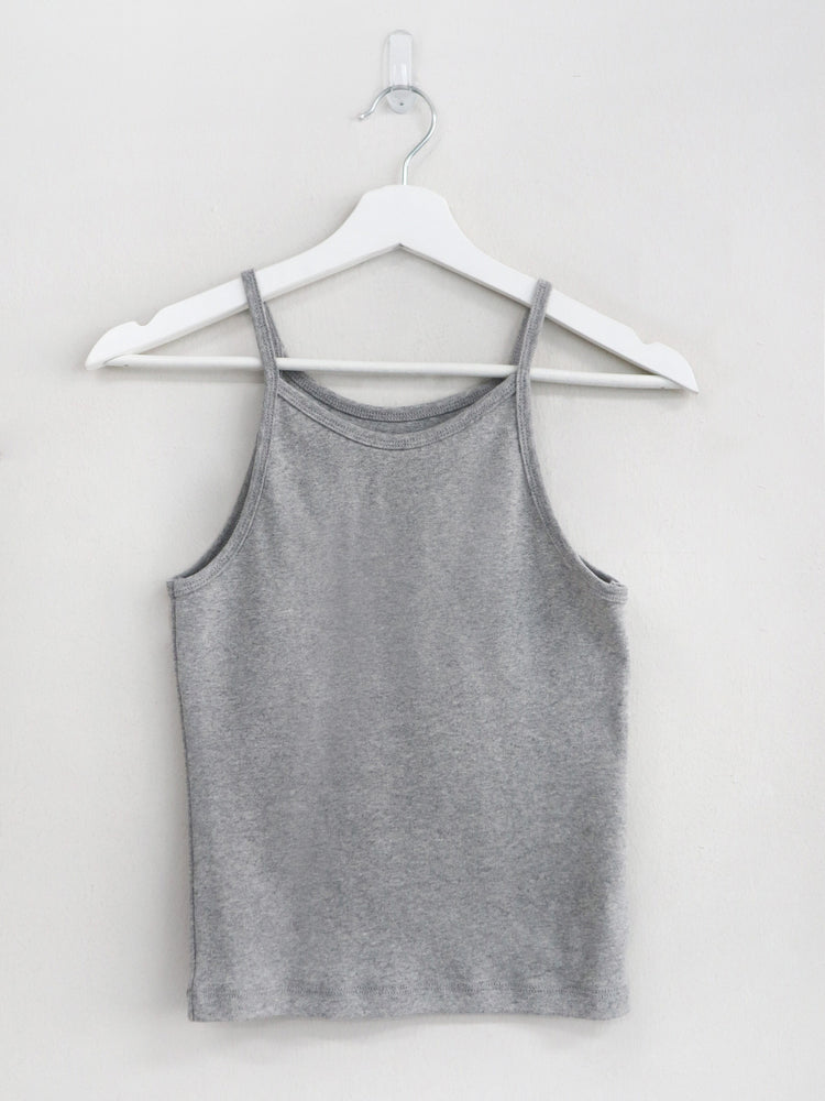 美色削肩細帶背心