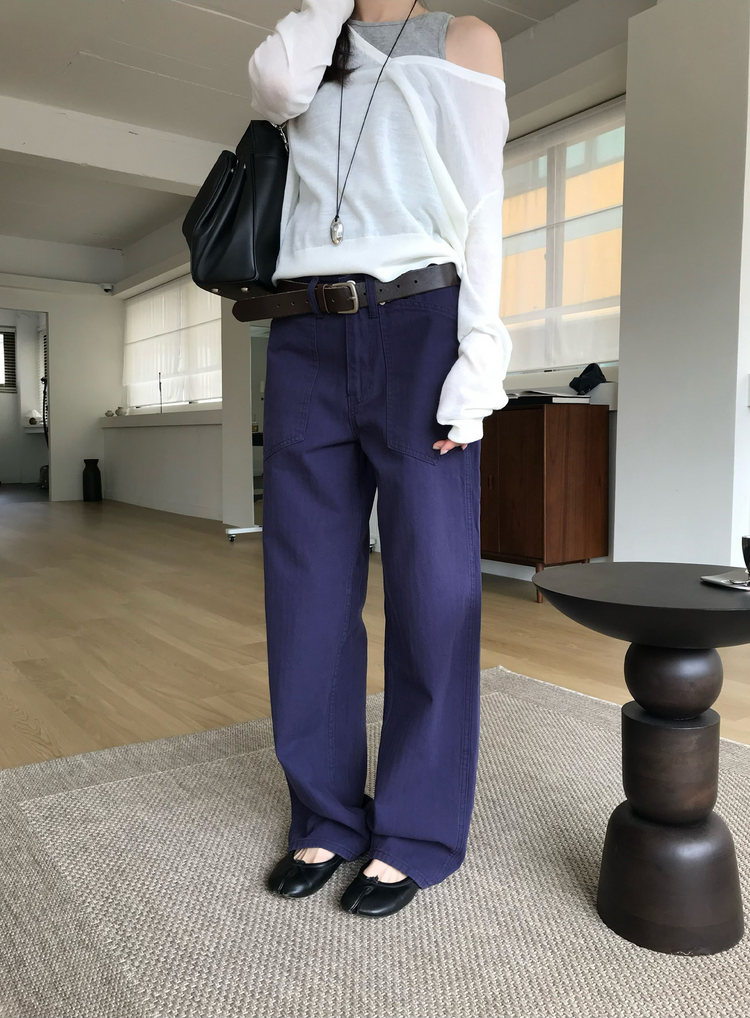 透膚深V針織上衣
