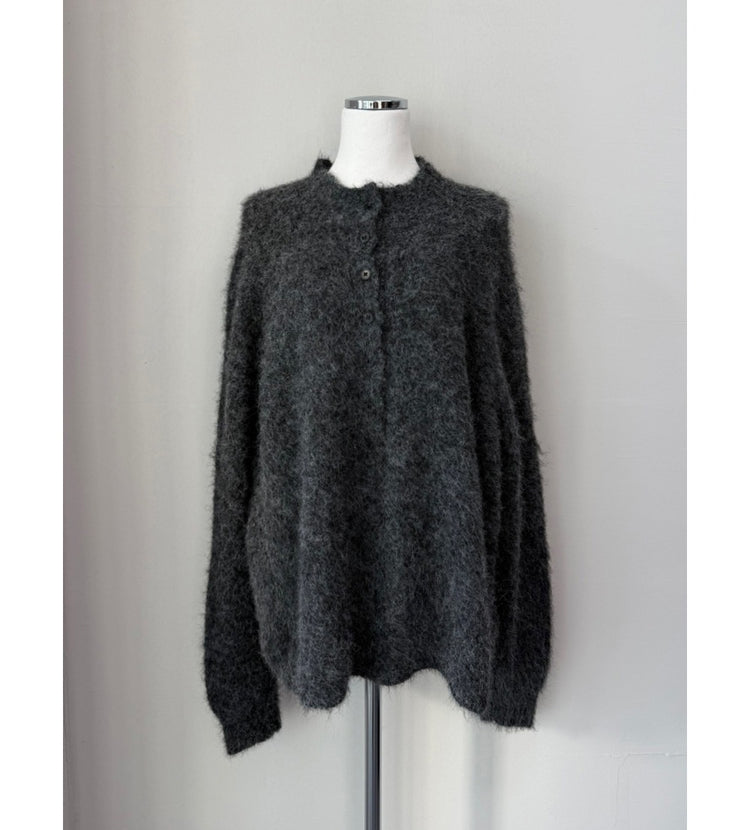 微立領美肩細節毛衣