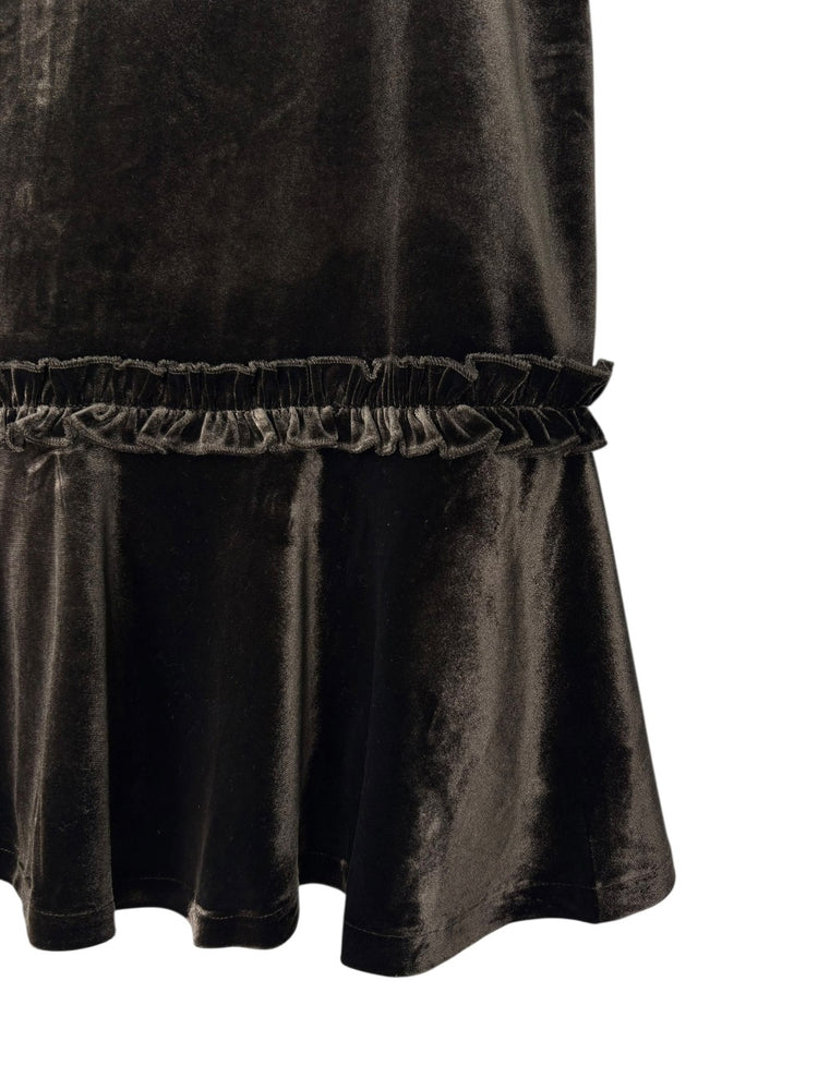 高質絲絨百褶細節連身裙