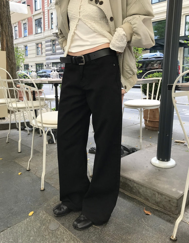 美色極簡低腰修身直褲